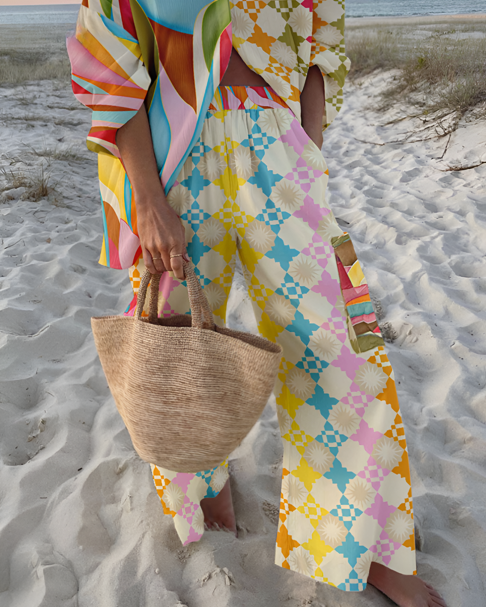 SILVIA | Elegancki Zestaw Wzorzystych Ubrań