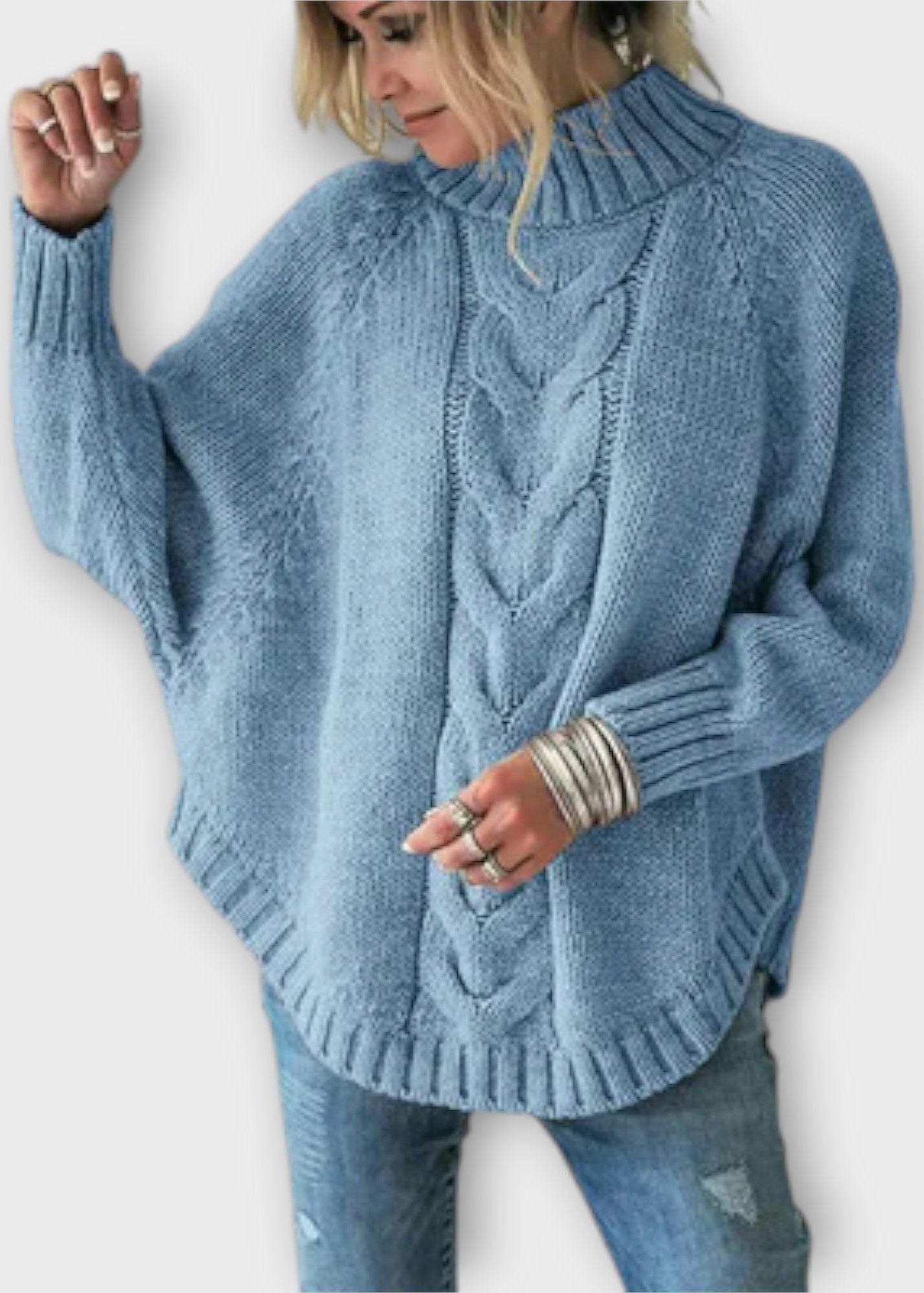 Elysian | Sweter Pleciony z Wzorem Warkoczy