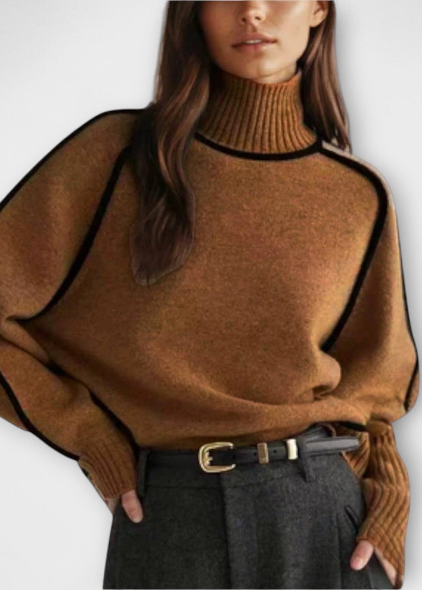 Emilie | Miękki i Stylowy Sweter z Wysokim Kołnierzem