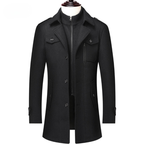 EDVIN | płaszcz wełniany trenchcoat męski