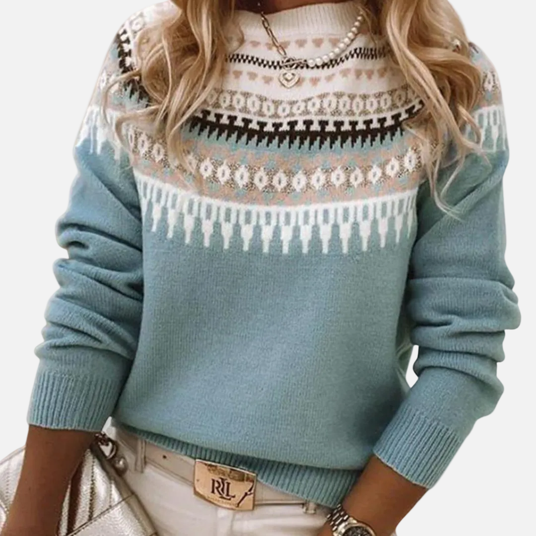 Celeste | Damski Sweter Dzianinowy o Ponadczasowym Wzorze