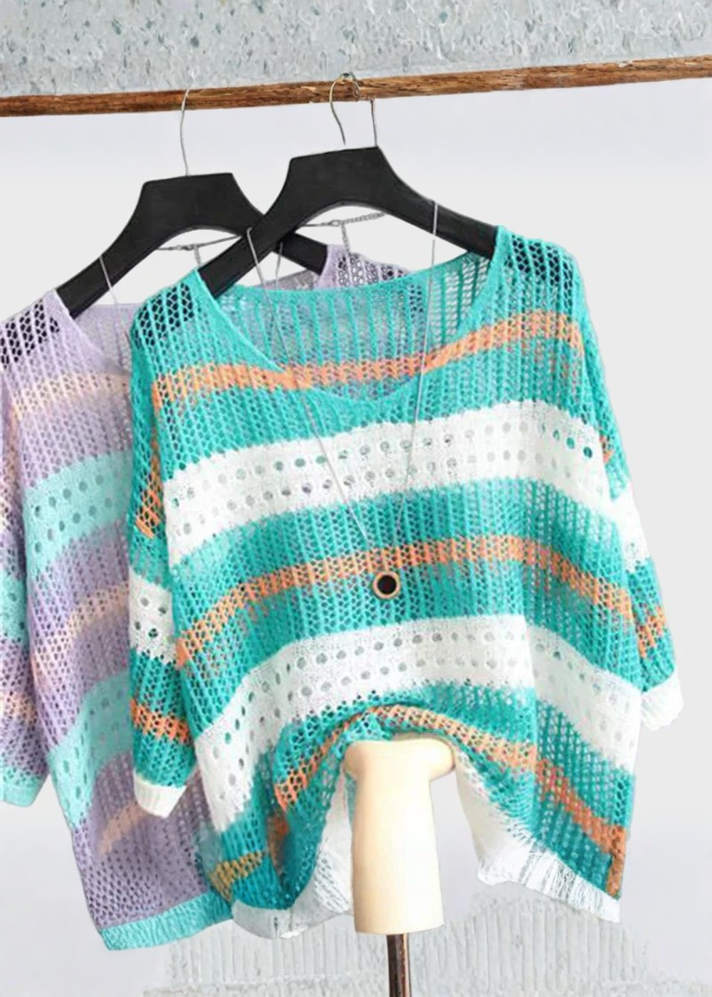 Boha | Lekki Pleciony Top z Otworami