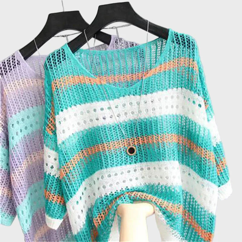 Boha | Lekki Pleciony Top z Otworami